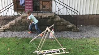 Mini Trebuchet win!