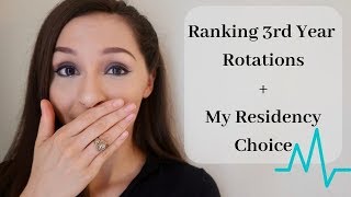 RANKING MY 3RD YEAR ROTATIONS + MY RESIDENCY CHOICE