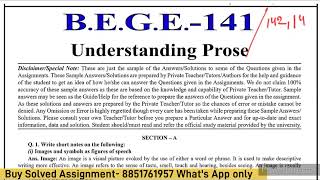 BEGE 141 Solved Assignment 2024-25 | BEGE 141 Solved Assignment 2025 PDF | BEGE 141 Assignment 2025