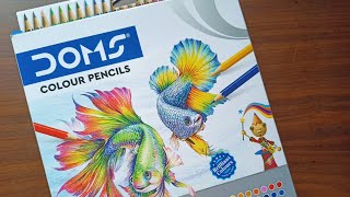 UNBOXING DOMS COLOUR PENCIL|| 24 SHADES|| DX ARTZ