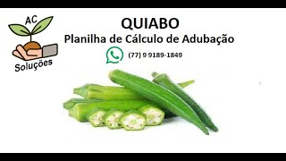 Quiabo - Planilha de Calculo de Adubação