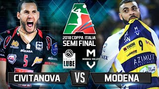 Civitanova vs Modena 2018 Coppa Italia Semi Final | Volleyball Highlights