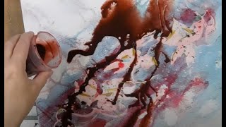 Pour Glittering Watercolour | Layering techniques for pouring masking fluid