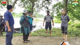 Kaziranga park authority removing invasive aquatic plant Water hyacinth from the Wetlands of KNP