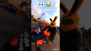 funny reaction 😂 bunny helmet 😍 #bunny #viral #youtubeshorts #shortsfeed #reaction