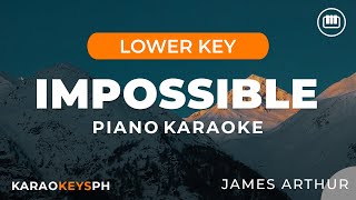 Impossible - James Arthur (Lower Key - Piano Karaoke)