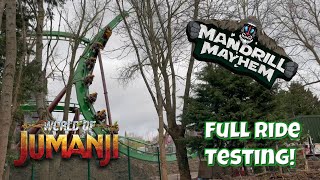 Mandrill Mayhem Full Circuit Test Runs | World of Jumanji | Chessington World of Adventures