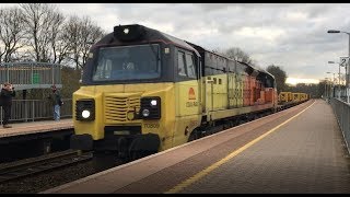 (HD) Colas Rail Class 70809 Engineering Train @ Tiverton Parkway 04.02.18