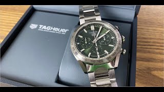 Tag Heuer Carrera Automatic Chronograph Green Dial Review - Diameter 44 mm & The Heuer 02 Movement