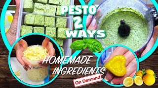 Homemade Ingredients on Demand: Cheesy Pesto - No Nuts Pesto🌱 - Shredded Cheese🧀- Zesty Lemon🍋 Juice