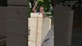 Building a tiny 4x3 log cabin home #logcabins #tinyhome #tinyhouse #logcabin #gardenroom