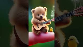 Adorable Mini Bear Guitarist and Bird Audience