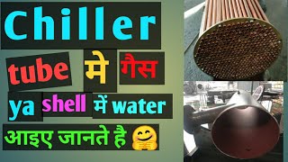 what is in side gas or water in shell and tube typ chiller शेल में वॉटर या ट्यूब में गैस कैसे जाने ?