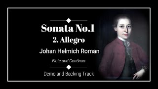 2. Allegro - Sonata No.1 in G major - Johan Helmich Roman - Flute Demo & Backing Track