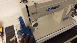 Fashion Designer Diary is live! How to thread the Consew CP206RL walker foot sewing machine