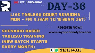 Day 36 Tableau Live Doubts | Tableau Training | Set & Parameter Actions| Referential Integrity