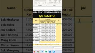 CARA CEPAT DAN AMAN MENGHITUNG HASIL KORUPSI DI EXCEL #excelpemula #trikexcel