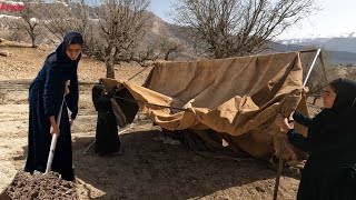 Nomadic life: setting up a tent by Nazanin Khanum and trying to survive