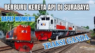 BERBURU MOMEN!!! KLB BALLAST & TRAKSI GANDA | Hunting Kereta Api di Surabaya pada hari Minggu