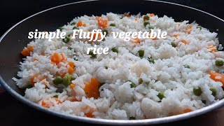 Vegetable Rice. Simple  Steamed  Vegetable  Rice. How To Make Perfect  Fluffy Rice // Vegan Recipe