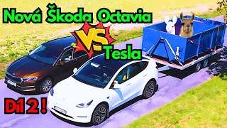 Nová Škoda Octavia Combi 2024 vs Tesla Díl 2 | Sprinty Drag race! | Která je lepší?