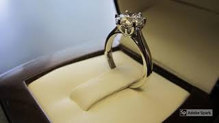 1 31ct Round Diamond in 19K White Gold Engagement Ring