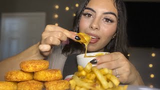 Asmr|| Chicken nuggets with cheese sauce mukbang🧀🍟 (eating sounds & whispers)