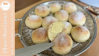 Ofen-Berliner mit Rhabarber-Vanille-Füllung | besser als vom Bäcker | Thermomix