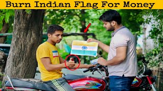 Burn Indian Flag for Money ?? Social Experiment In Pakistan | @SocialTvPranks