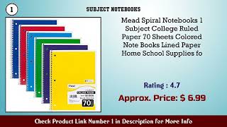 Mead Spiral Notebook, 1-Subject College Ruled Spiral Notebooks, Pastel Color school Notebooks