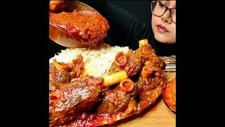 ASMR: EATING SPICY MUTTON CURRY🔥 BASMATI RICE || #shorts #mukbangn#asmreating #mukbangasmr #asmr