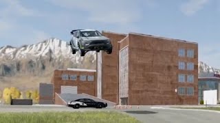 JUMPING over a POLICE CAR - beamng.drive stunt