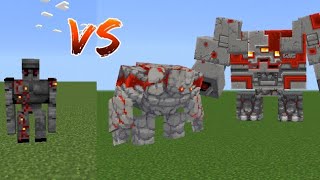 Diamond Golem, Netherite Golem and Emerald Golem Vs Redstone Golem and Redstone Monstrosity