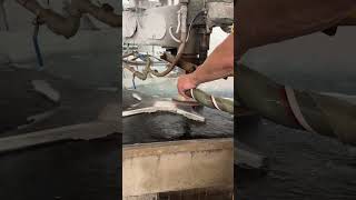 Polishing water jet medallions stone marble mosaics in factory with machine