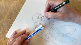 Drawing Sitting Nude Female: Terry Moore