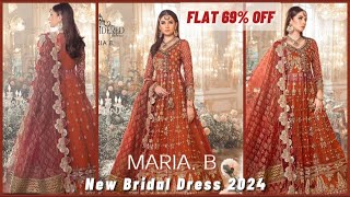 Maria B Mbroidered D-5💝 | FLAT 69% OFF🔥 | New Luxury Bridal Dress 2024✨ | Fancy Wedding Dress❤️