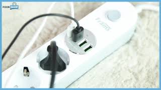 4U Anti-Static Power  مقبس رباعي للطاقة مع 4 مداخل USB