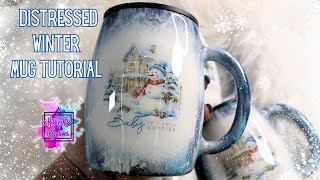 Snowy Distressed Tumbler Tutorial