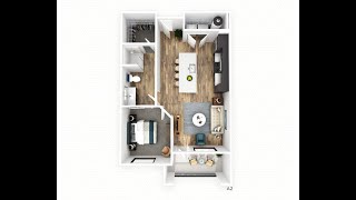 A2 Floorplan - 1 Bedroom, 1 Bathroom -  Video Tour