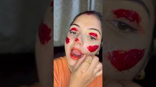 Lip Stain Peel full Face 😂Makeup in Gulabi Sadi #trending #shorts #viral