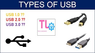 USB Types : (USB 1.0, USB 2.0, USB 3.0 )