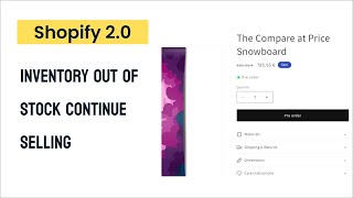 Inventory out of stock continue selling Shopify | Continue selling out of stock products.