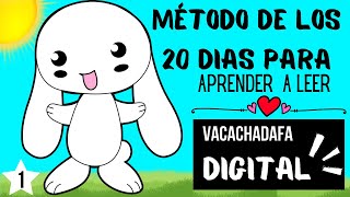 MÉTODO DE LOS 20 DIAS PARA APRENDER A LEER | VACACHADAFA | PLANTILLA 1 LETRA "A" | DIGITAL