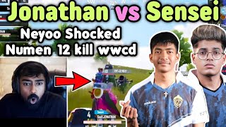 Jonathan vs Sensei 🔥 Neyoo shocked by Numen 12 kills wwcd 😲