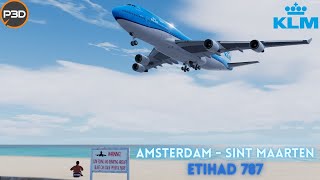 [P3D V5.3] KLM 747 l Amsterdam - Sint Maarten l Full Flight Vatsim