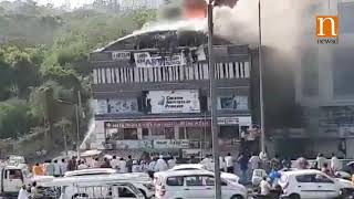 Surat: Massive fire at a building; 10 people jump off from top