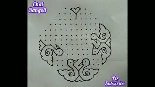 15*5*5 straight dot's rangoli/chukki rangoli/kolam/duck rangoli/@chairangoli