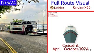 FRV: Lothian Buses Cruiselink X99 • City Centre to Queensferry • E400MMC 645 SJ21NBO (12/5/24)