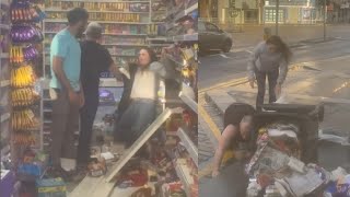 Drunk couple cause chaos in smoke shop at Paisley Scotland🏴󠁧󠁢󠁳󠁣󠁴󠁿 #drunk #scotland