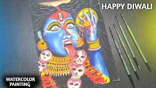 Kali Mata Painting , Diwali  Drawing | Maa Kali Painting | Step by Step Tutorial 🔥